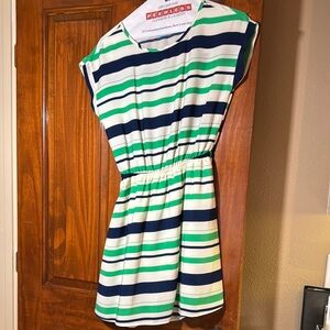 Striped Green and Blue Kids Dress